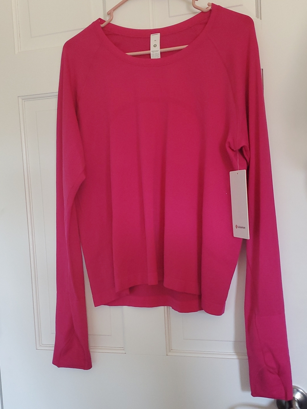 NWT lululemon Swiftly Tech Race Long-Sleeve Sz 14 Jeweled Magenta